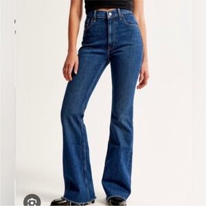 Abercrombie & Fitch Women's Dark Blue Flare Jeans